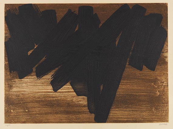 Soulages, Pierre - Etching in colors