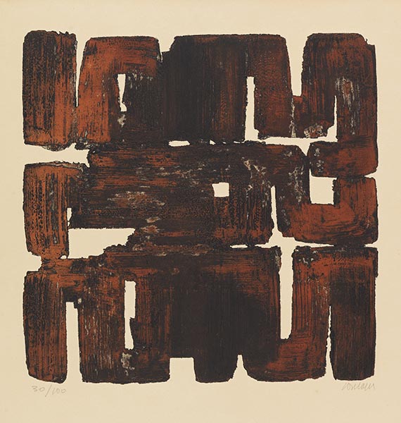 Soulages, Pierre - Etching in colors
