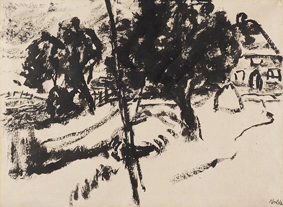 Emil Nolde - Brush and India ink drawing