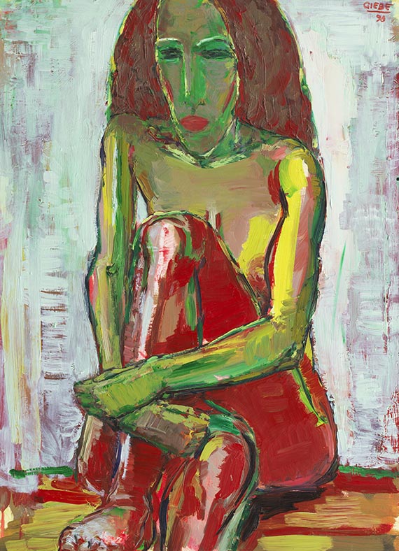 Giebe, Hubertus - Oil on fibreboard