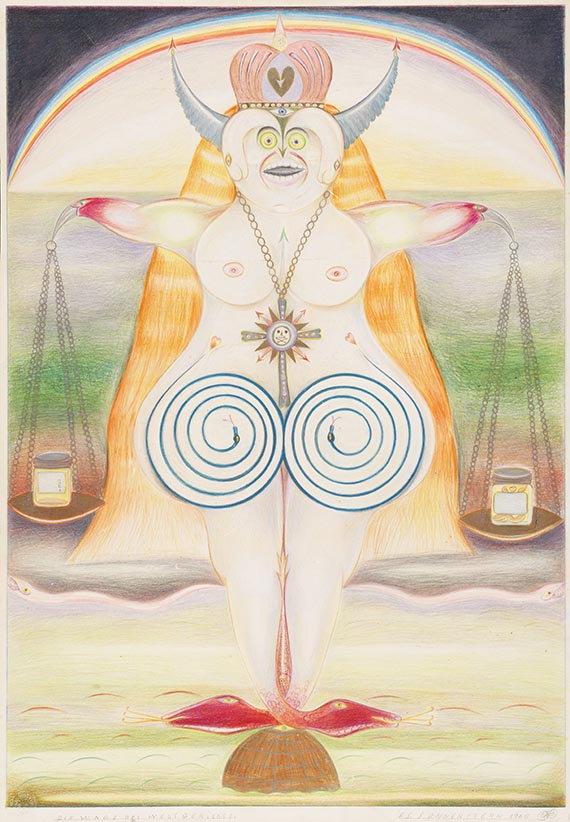 Schr&ouml;der-Sonnenstern, Friedrich - Colored crayon drawing