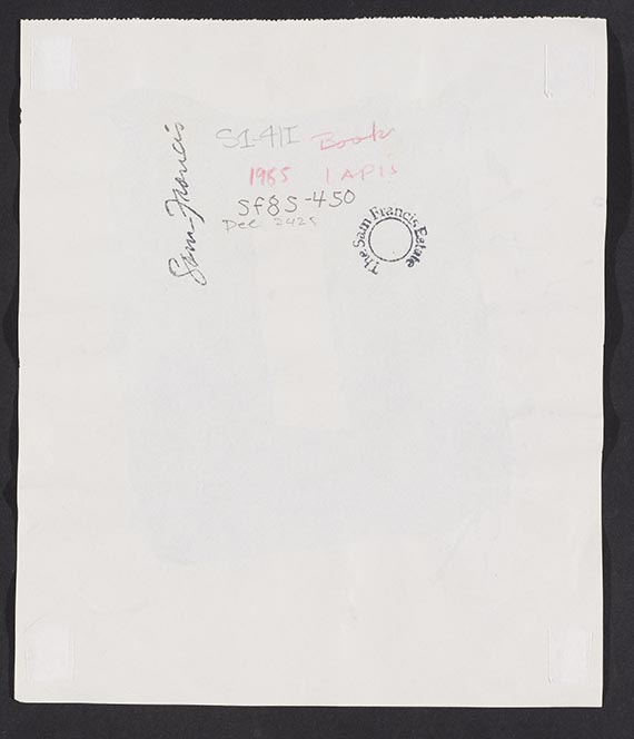 Sam Francis - Rueckseite